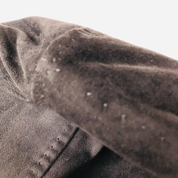 Max Studio Faux Suede Open Front Draped Jacket Black Size S Pocket Stretchy - Picture 14 of 15